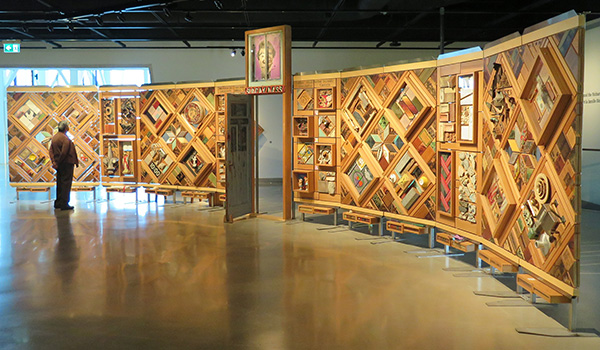 Large Witness Blanket exhibit at the Canadian Museum for Human Rights.